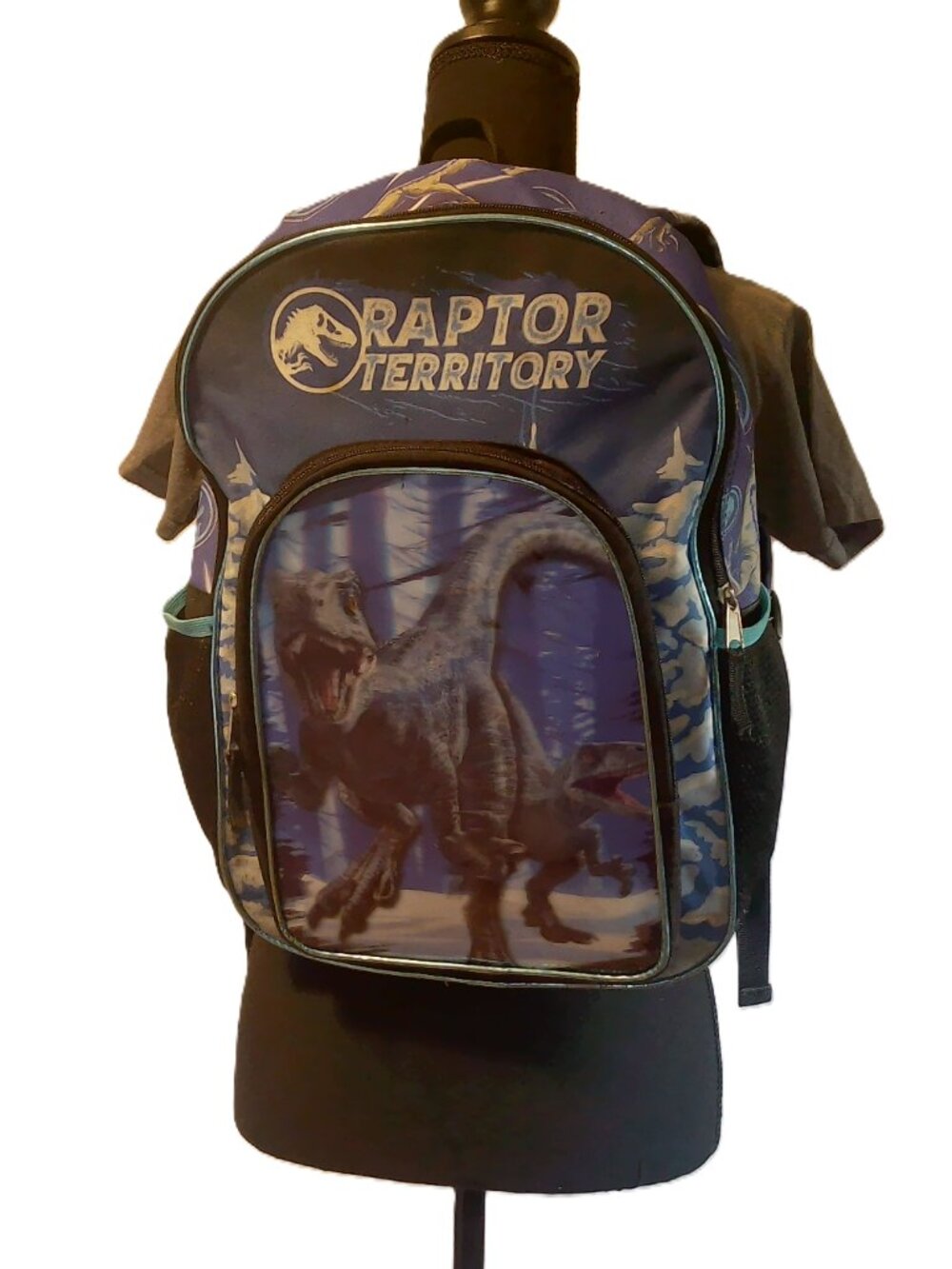 Jurassic World "Raptor Territory" Boys Blue Dinosaur Backpack